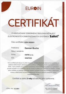 Certifikát satel K4FIN, s.r.o.